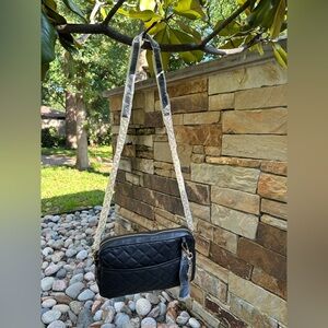 Isaac Mizrahi Crossbody Bag Black Leather Never Used